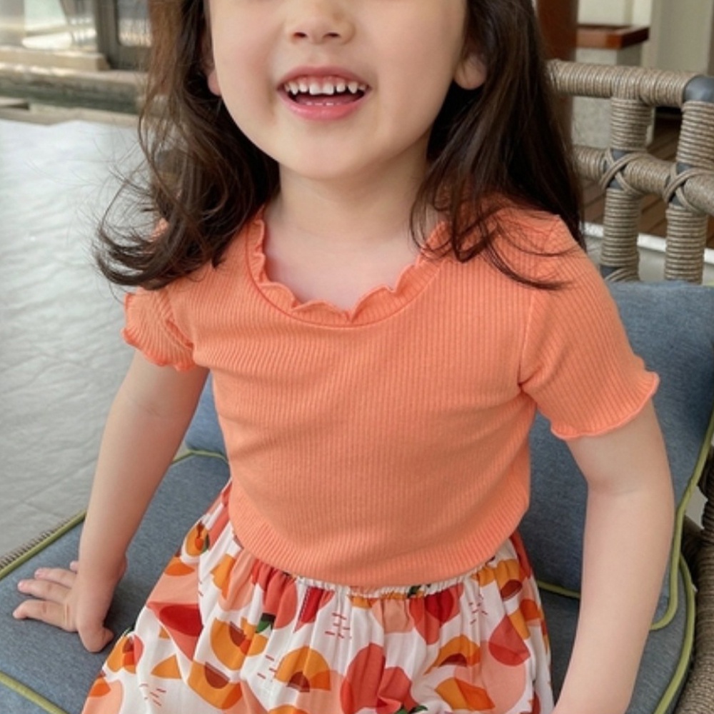 áo thun nữ cho bé gái Tròn Chất Liệu Co Giãn Thoải Mái Thời Trang Mùa Hè