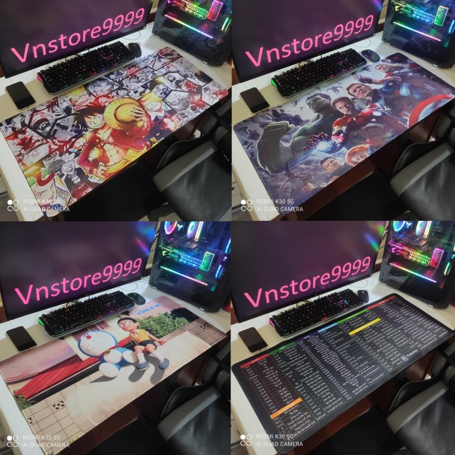 Miếng lót chuột cỡ lớn anime và phím tắt 90x40 80x30 ♥️ FREESHIP ♥️ Pad chuột siêu bền mã online2