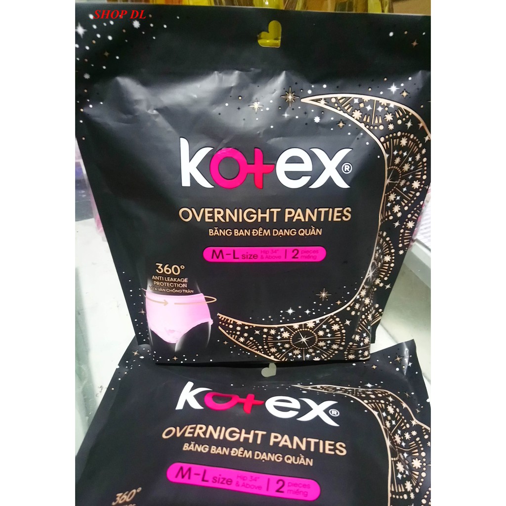 Combo 10 Băng vệ sinh ban đêm dạng quần Kotex 360 độ (2 miếng/gói) - bao bì mới
