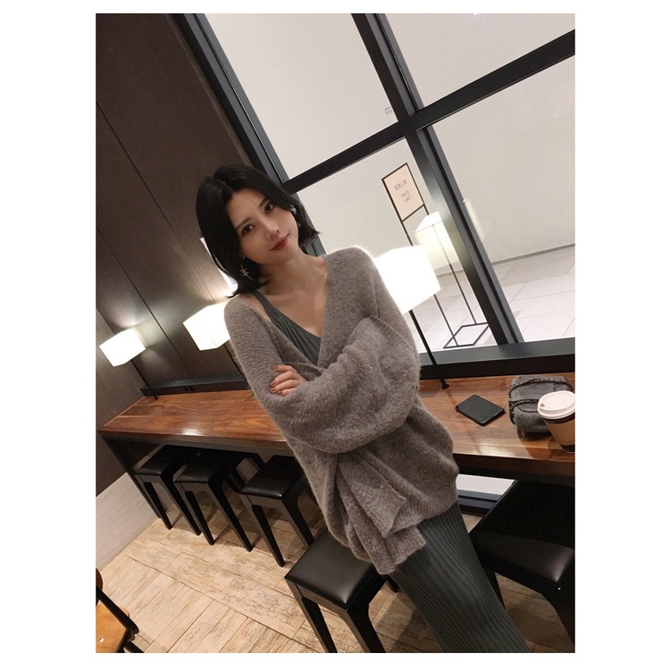 Áo Cardigan Len Mỏng Tay Form Rộng Dáng Dài