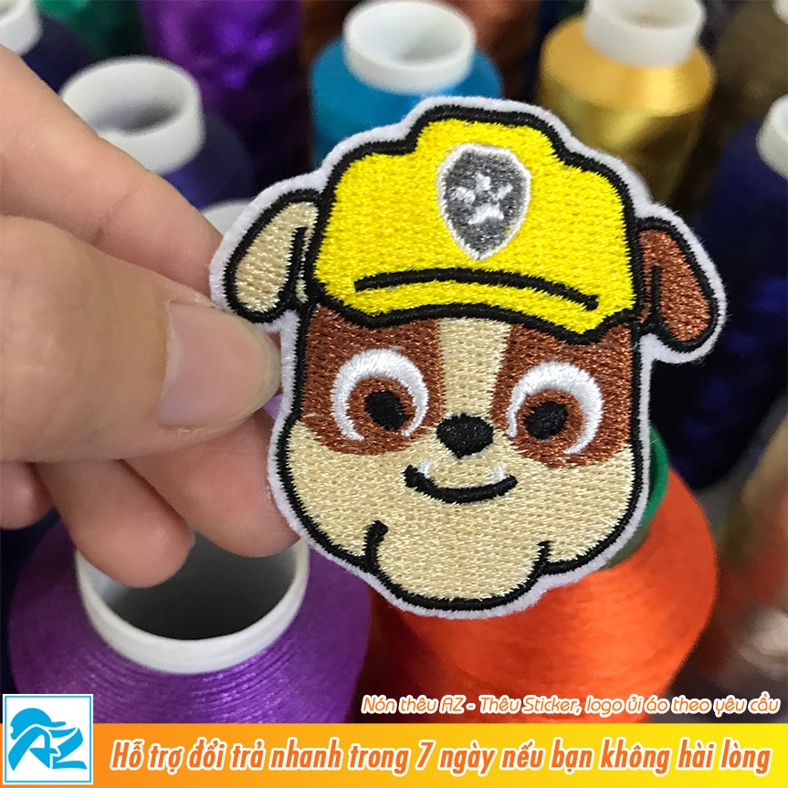 Patch vải thêu hình logo chó cứu hộ paw patrol - Sticker ủi vá quần áo S202