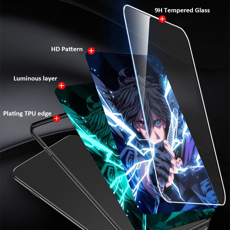 Ốp điện thoại cứng họa tiết hoạt hình dạ quang cho Xiaomi Redmi K40 Gaming Mi 11 Lite Redmi Note 8 Redmi Note 8 Pro Redmi Note 9 Redmi Note 7 7 Pro Redmi 9 Redmi K30 Naruto Fashion Covers