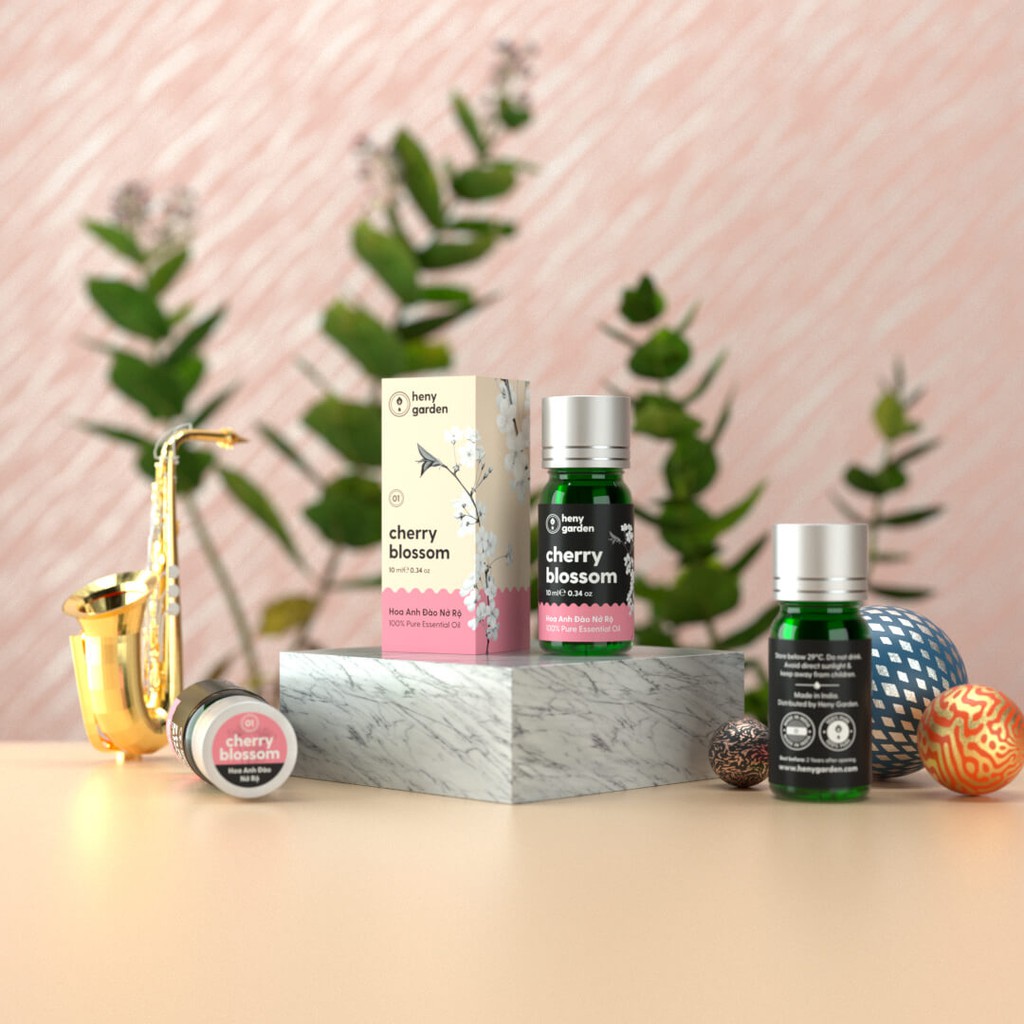 Tinh Dầu Hoa Anh Đào Organic Thiên Nhiên Nguyên Chất Đậm Đặc Xông Thơm Phòng, Làm Nến Thơm HENY GARDEN