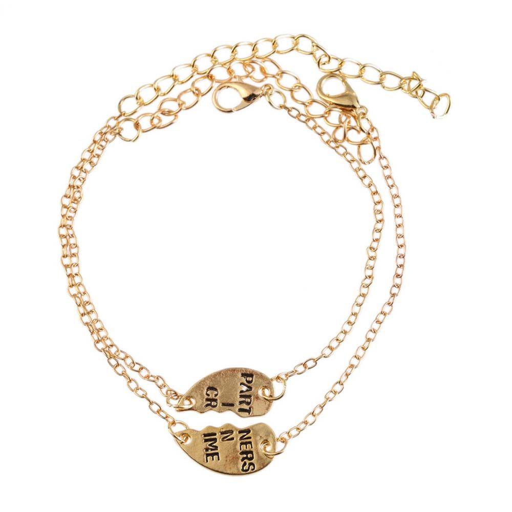 Vòng Tay Dây Xích DWAYNE Mặt Hình Trái Tim In Chữ Thời Trang Cho Cặp Đôi