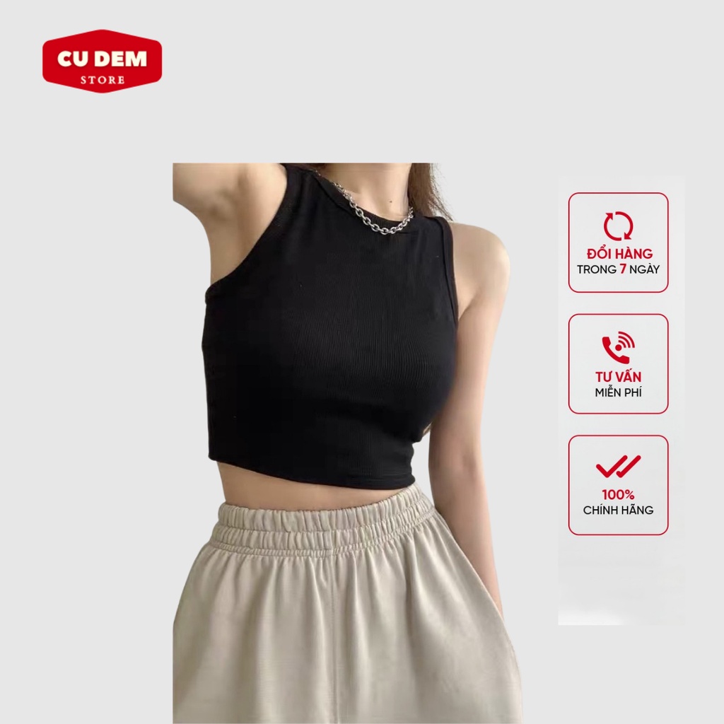 Áo ba lỗ nữ croptop thun tăm phong cách Hàn Quốc - Cú Đêm Store
