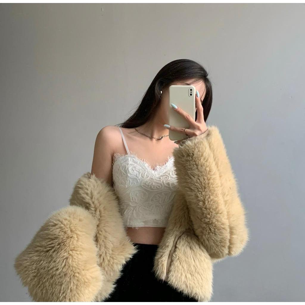 Áo hai dây XIAOZHAINV phối ren thời trang quyến rũ cho nữ