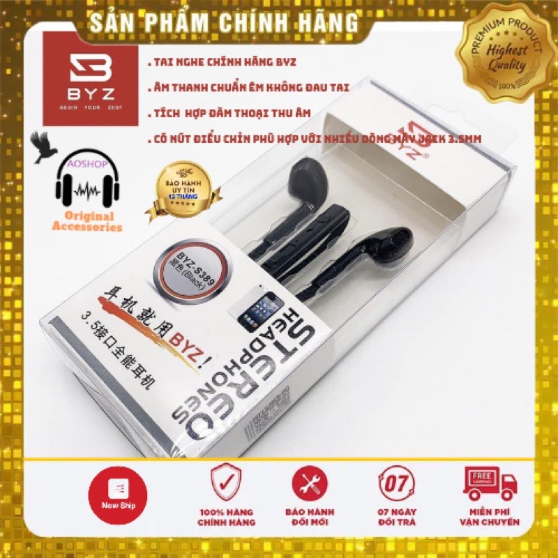 Tại nghe có dây chính hãng BYZ s389