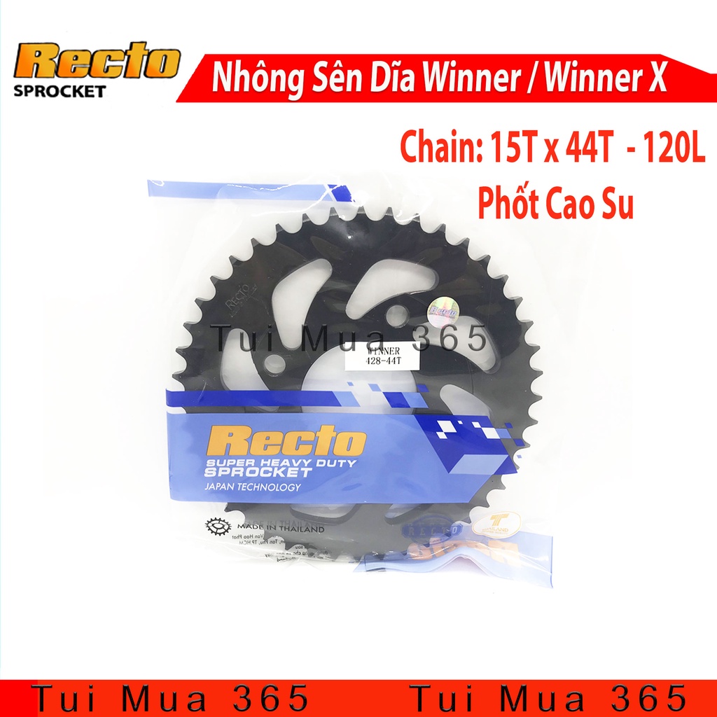 Nhông sên dĩa Recto phốt cao su xe Winner 150, Winner X