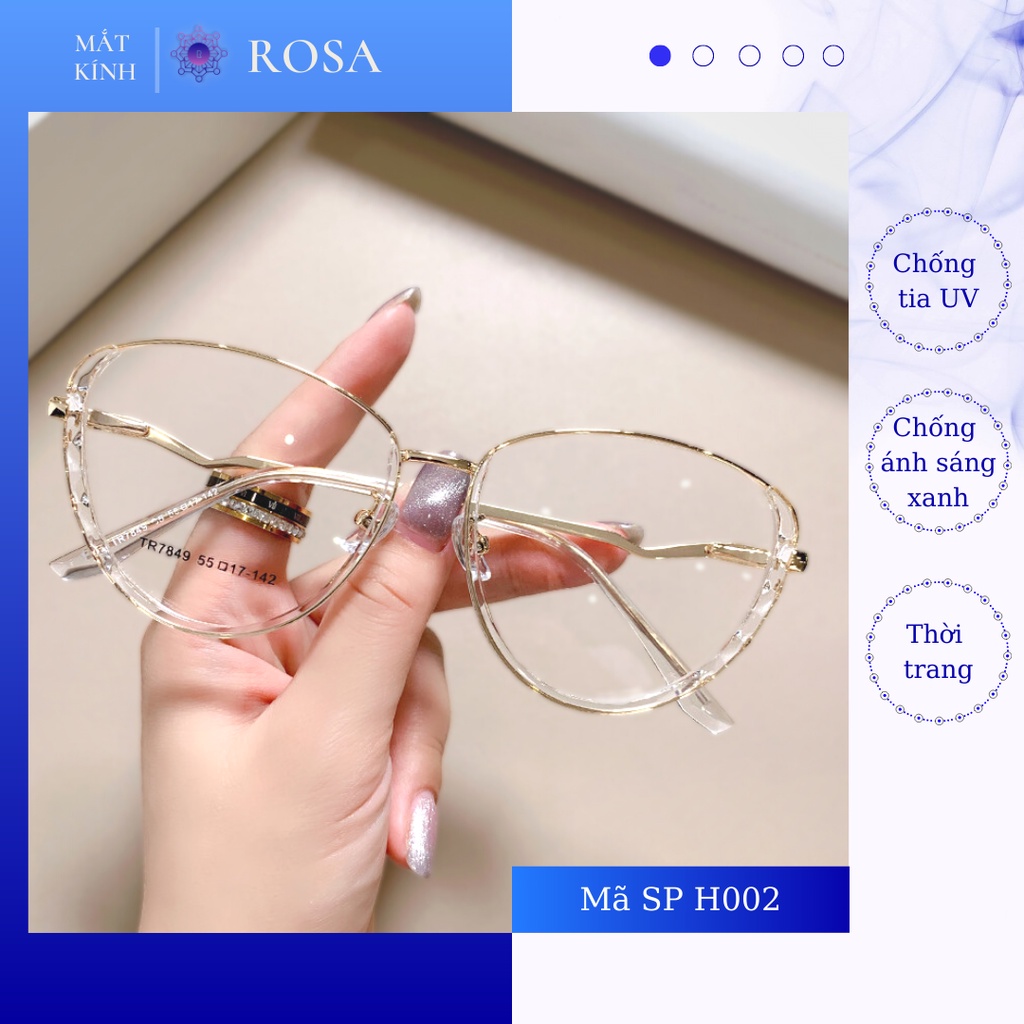 Kính mắt mèo gọng trong suốt thanh lịch, cá tính- Mã SP H002 - Rosa