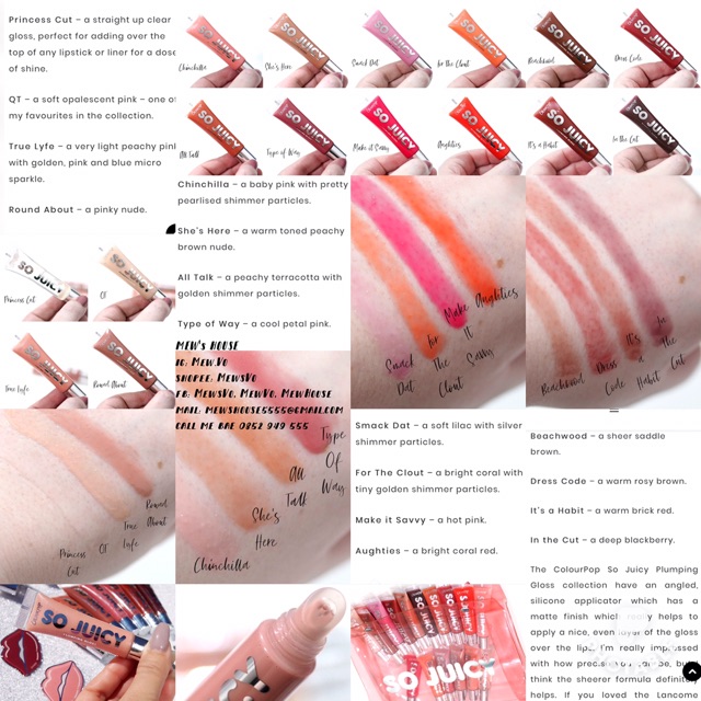 COLOURPOP Son bóng làm căng mọng môi  So Juicy Plumping Gloss