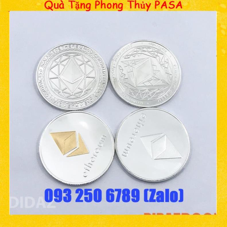 Combo 4 phiên bản - Đồng Xu Ethereum - Ether - ETH mạ vàng 24k đồ lưu niệm,trang trí,sưu tầm, quà tặng