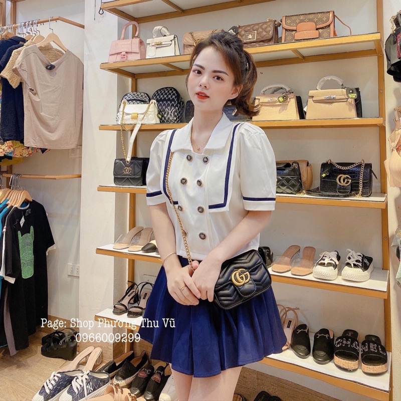 Set áo sơ mi thuỷ thủ chân váy