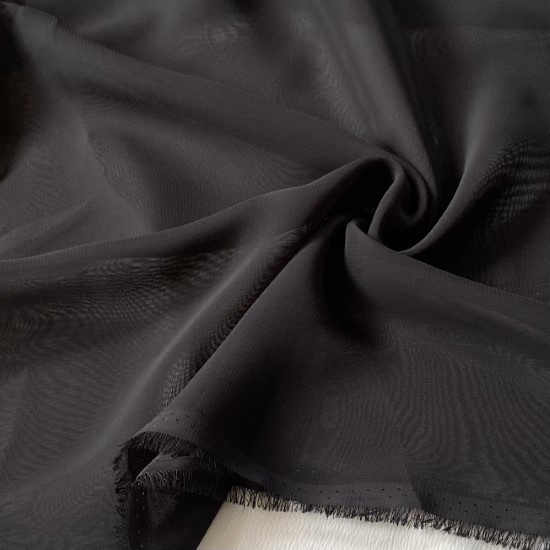 Vải Voan Hàn Đen Khổ 1m1 - Co Giãn Nhẹ, Mỏng - May Đầm, Váy, Áo Kiểu, Làm Vải Lót