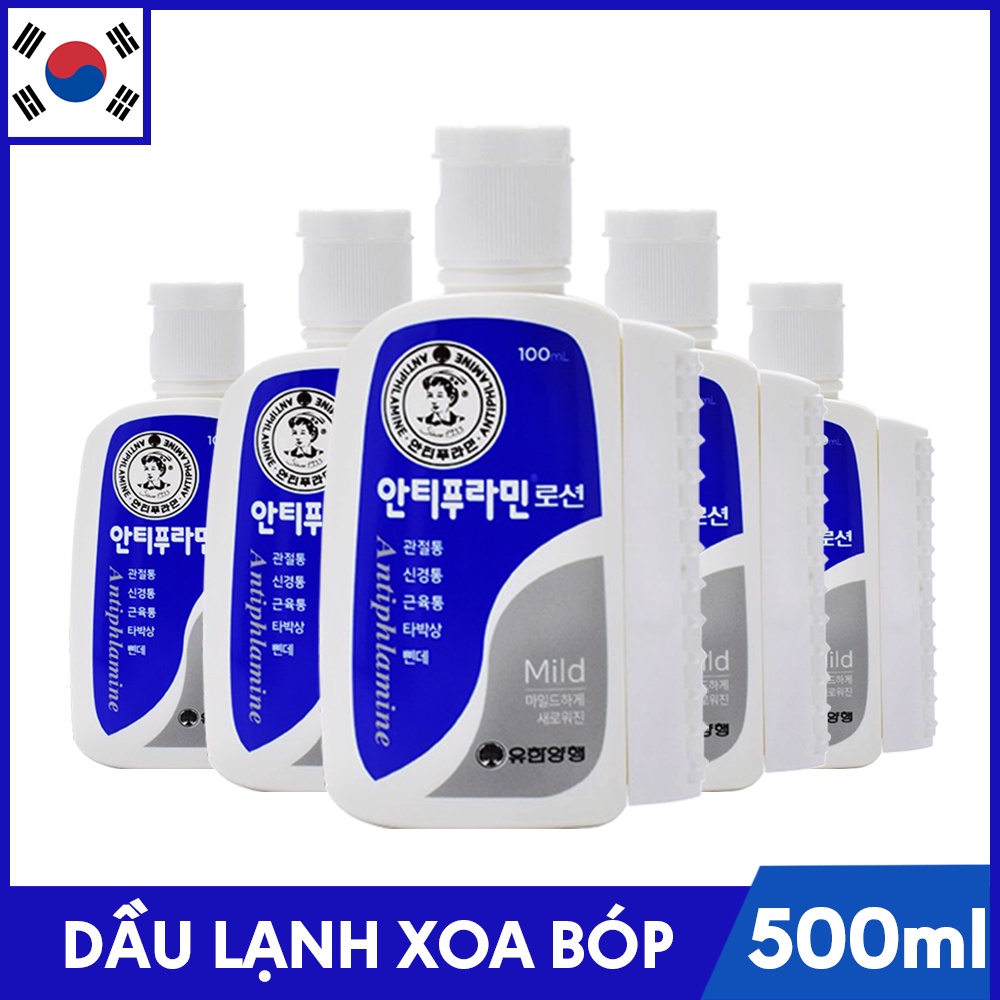 Dầu nóng xoa bóp Hàn Quốc Antiphlamine 100ml - chính hãng mẫu mới màu xanh