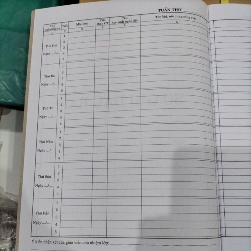 Sổ ghi đầu bài Cấp 2 / Cấp 3 ( sổ đầu bài cấp 2 cấp 3)