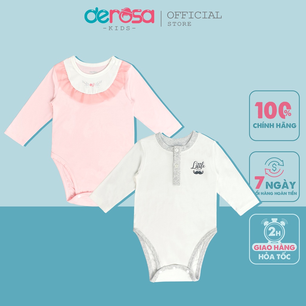 Bộ quần áo cho bé DEROSA KIDS body tam giác bé trai và bé gái | 0-12M | 301-302