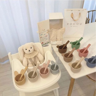 <có sẵn> Set chén & muỗng ROCOU thỏ cực xinh