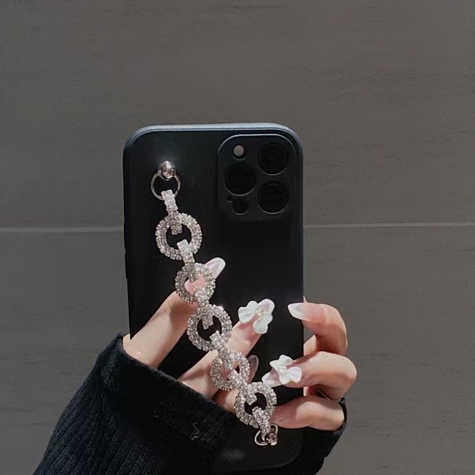 Ốp Điện Thoại IMD Mềm Có Vòng Tay Đính Kim Cương 14 ProMax Cho IPhone 13 12 11 Pro Max Mini IX XR XsMax 2020 7 8 Plus