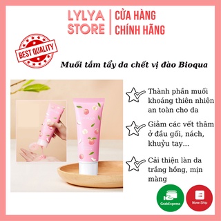 Muối tắm tẩy da chết sạch mịn giúp da trắng sáng vị đào Bioqua 250g LYLYA STORE