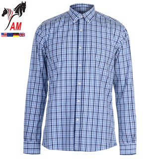 [100% cotton] Áo Sơ Mi Nam Dài Tay Pierre Cardin Cotton Long Sleeve Check Shirt Mens ( Green - Size EU - UK )