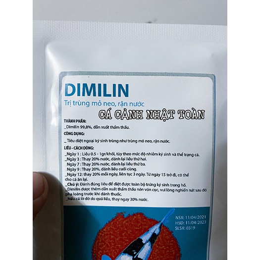 DIMILIN DIỆT TRÙNG MỎ NEO RẬN NƯỚC CHO CÁ CẢNH ACPHARNO 10G