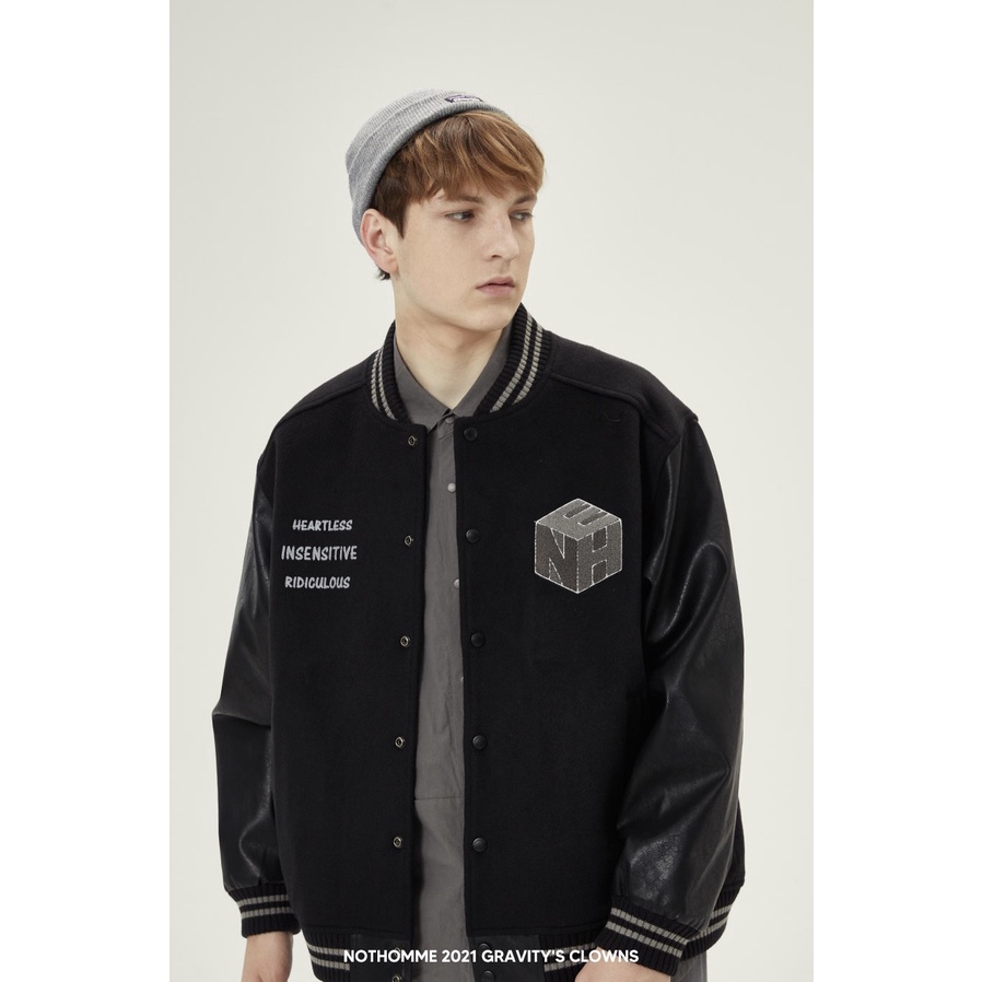 Áo khoác Varsity thân dạ tay da hot trend 2022