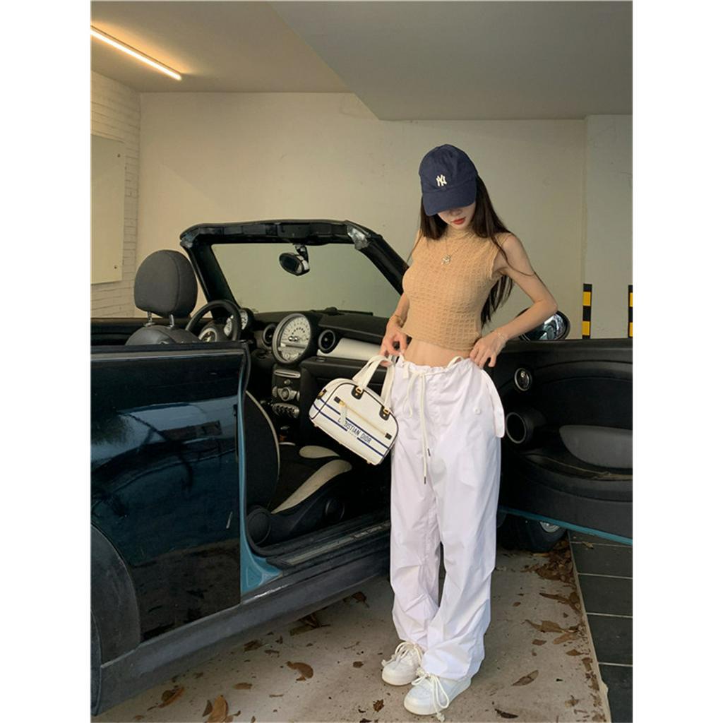 QADCOL Áo Dệt Kim Mỏng Tay Ngắn Cổ Cao Màu Hồng Thuần Khiết Thời Trang Mùa Hè Nhẹ Nhàng Phong Cách Ngọt Ngào Và Dịu Dàng Mới Dành Cho