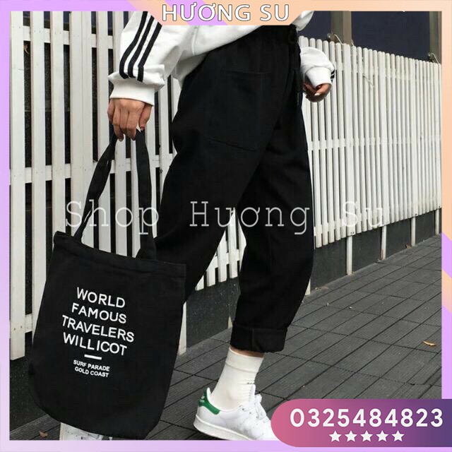 QUẦN ỐNG RỘNG DÁNG SUÔNG GIẢ JEANS TÚI HỘP CẠP CHUN-HươngSu (90-GiaJean)
