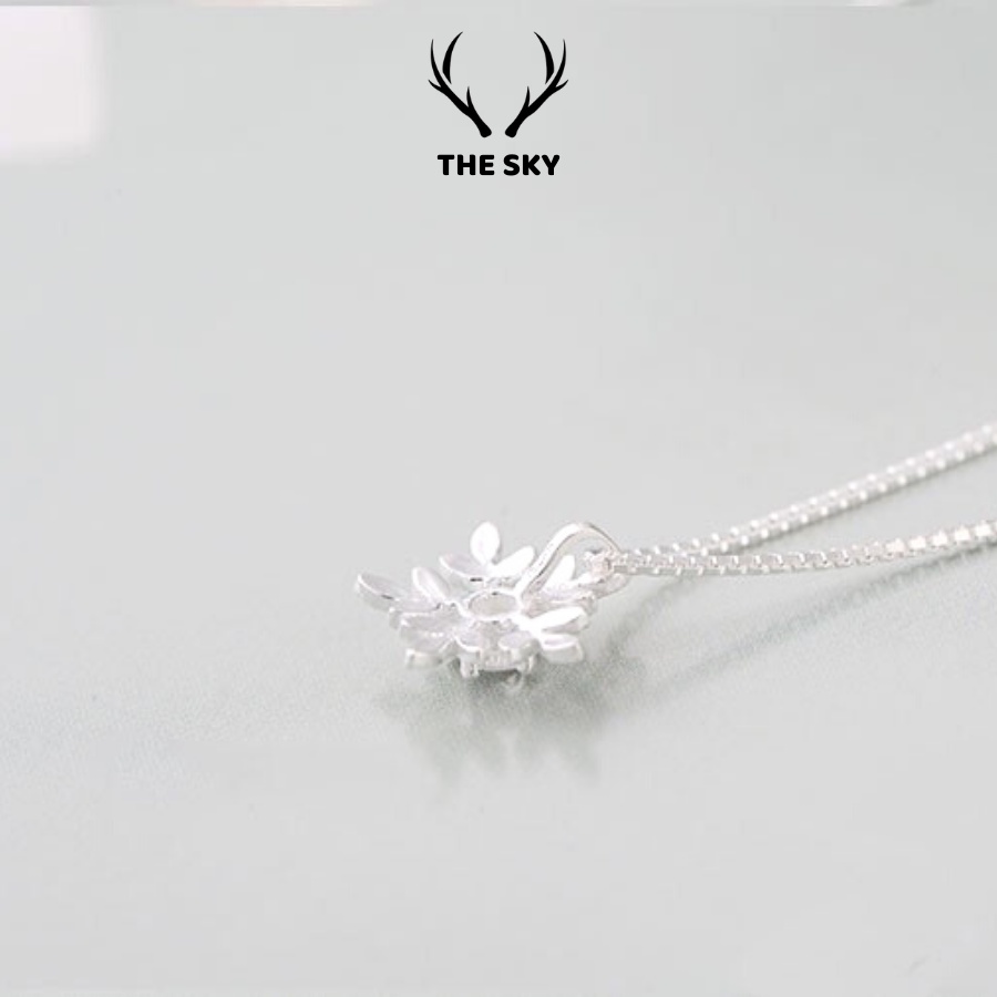 Dây chuyền bạc DC1018 sợi mảnh kèm mặt hình Bông Hoa Tuyết đính đá thiết kế đơn giản nổi bật dễ phối đồ