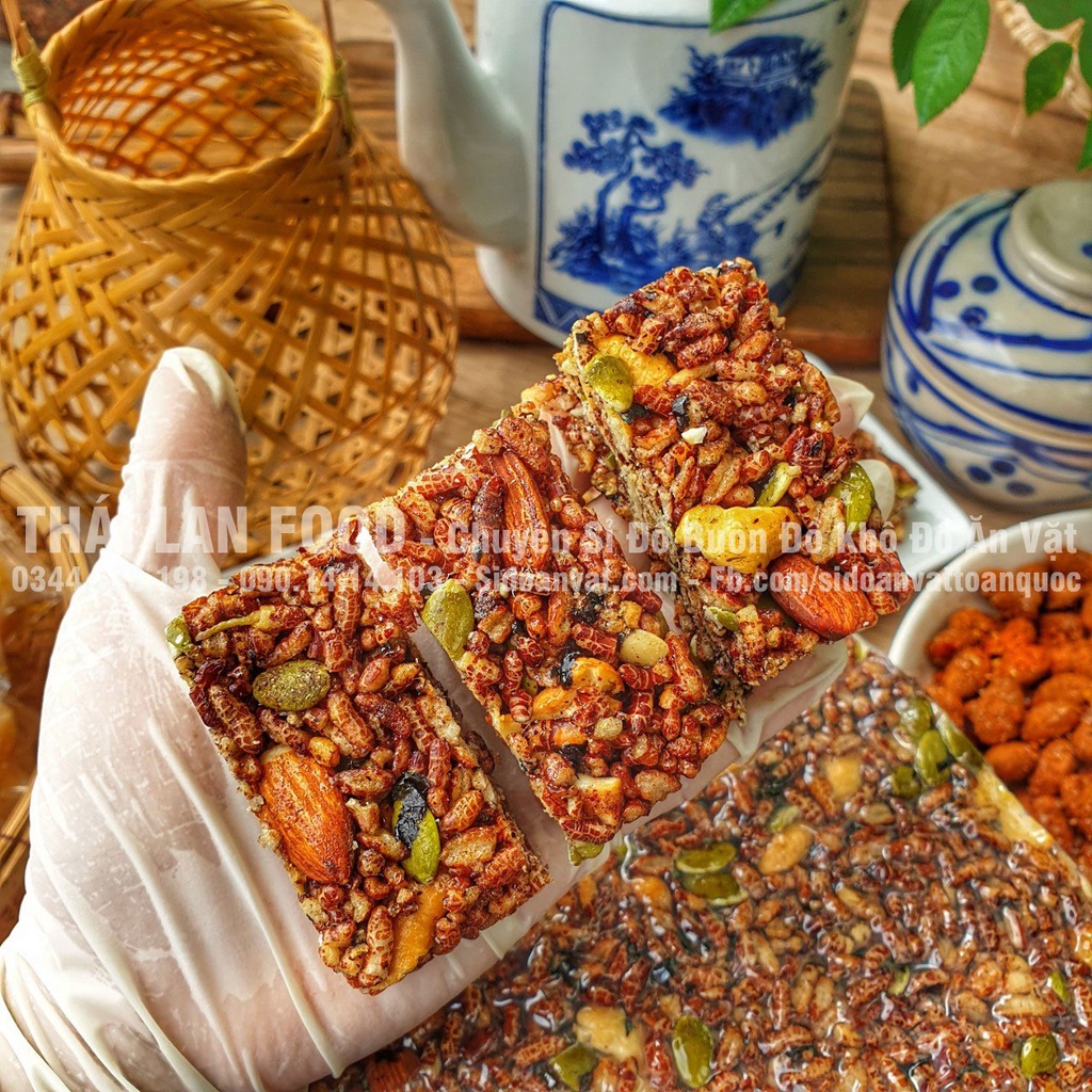 Thanh Gạo Lứt Ngũ Cốc Chà Bông Rong Biển Granola Bar - Ăn Kiêng - Túi Hút Chân Không 500gr