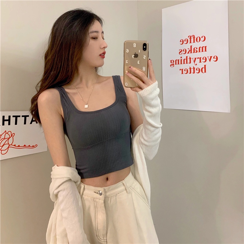 NUZIRO  Áo lót thể thao nữ có đệm ngực phong cách Hàn Quốc