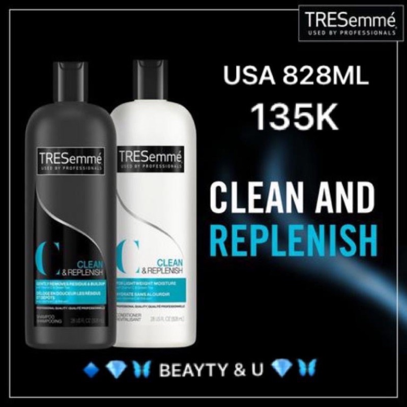 Dầu Gội I Dầu xả Tresemme Mỹ Chống Gãy Rụng Tóc I Phục hồi độ ẩm I Giữ nếp tóc uốn 828 ML
