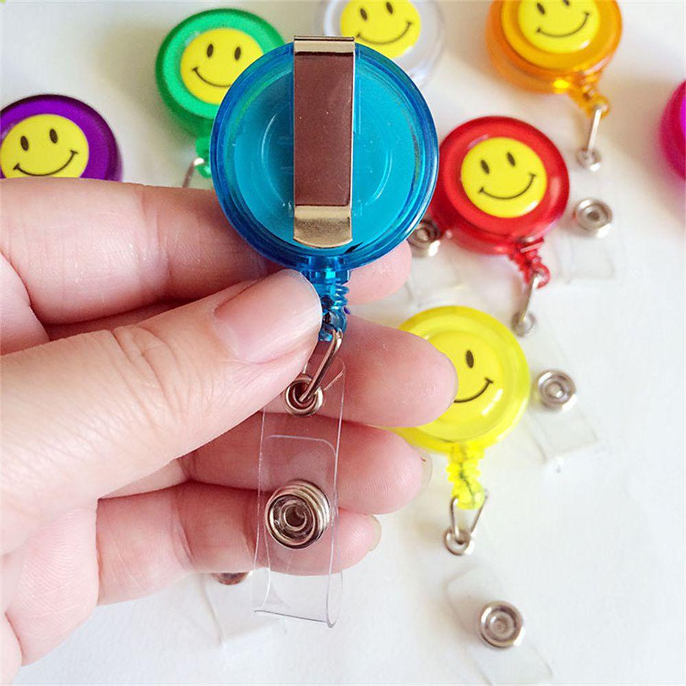 Kẹp Giữ Thẻ ID / Thẻ ID Hình Mặt Cười Có Thể Thu Gọn Cho Học Sinh / Y Tá Giá Đỡ