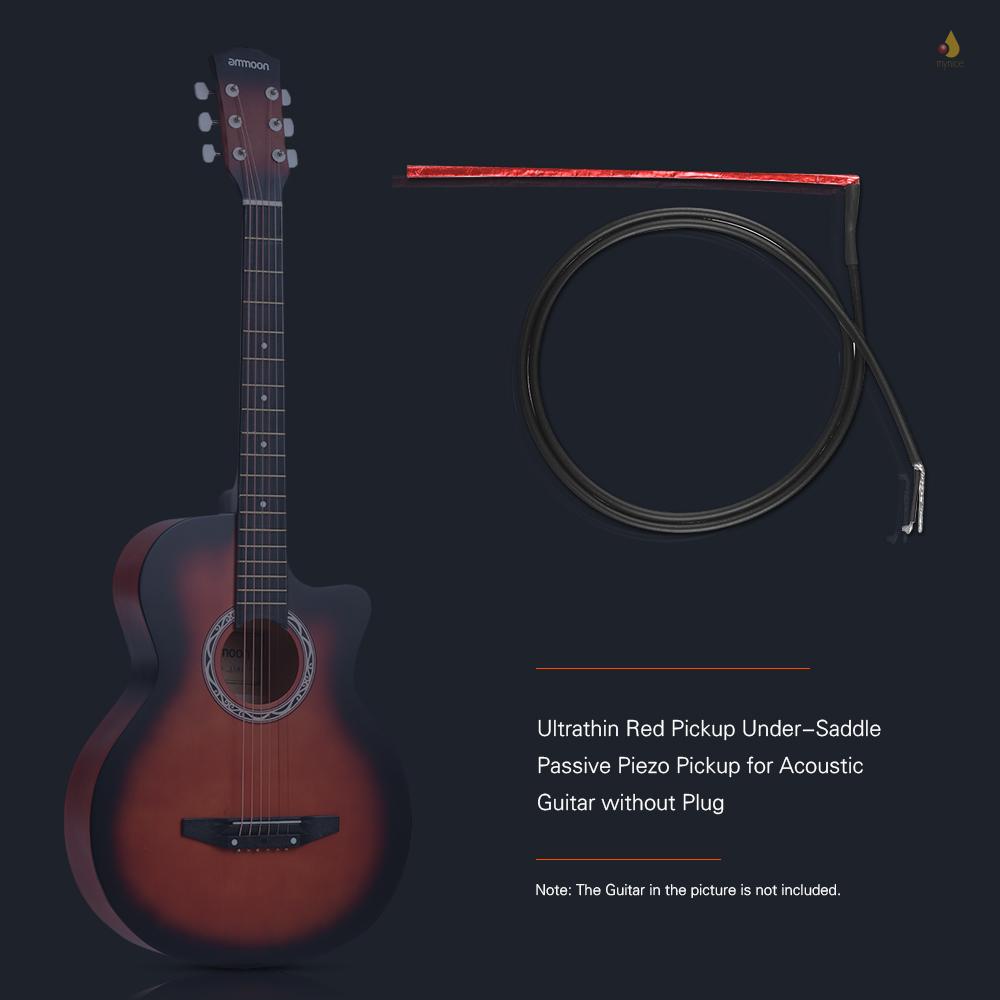 Pickup Piezo Siêu Mỏng Màu Đỏ Có Màng Bảo Vệ Dưới Không Phích Cắm Cho Đàn Guitar Acoustic
