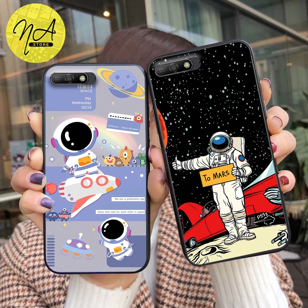 Ốp lưng điện thoại Huawei Y6 Prime 2018 - Y6 Pro 2018 - Y7 Prime 2018 - Y7 Pro 2018 phi hành gia vũ trụ cute