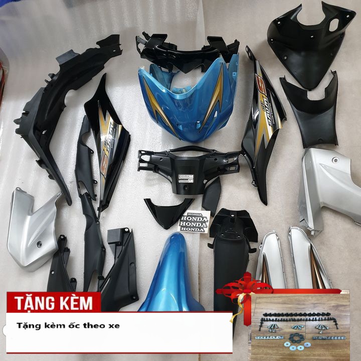 Bộ nhựa xe Wave S110  đời 2008 đến 2010 Màu Xanh Ngọc  Dàn áo xe Wave S110