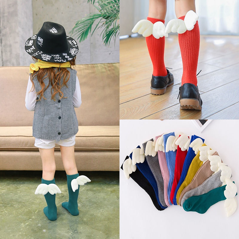 Tất Cổ Cao Đính Đôi Cánh Sáng Tạo Cho Bé 5-7 - 9 Tuổi