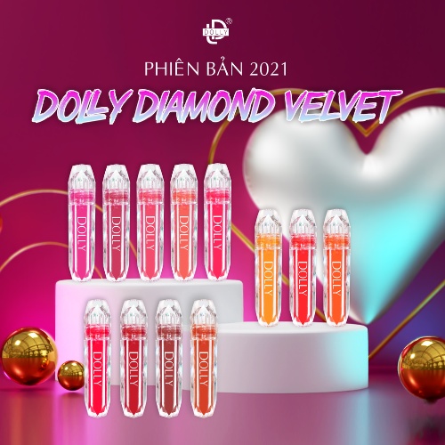 Son dolly Diamond dòng kem lì siêu mềm mịn, không chì, không trôi MÀU ĐỎ SEXY