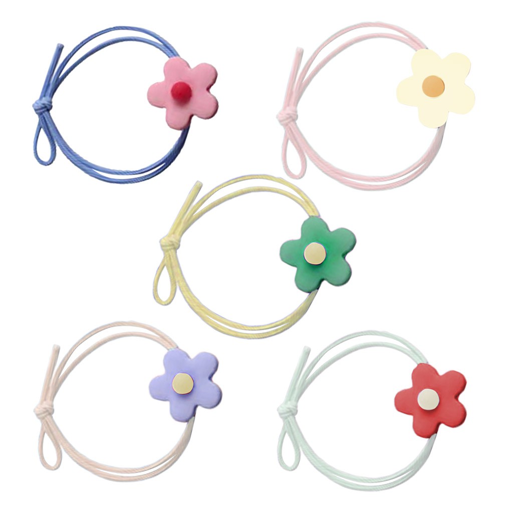 Dây Buộc Tóc Co Giãn Đính Hoa Thời Trang Cho Nữ