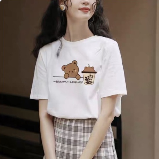 Áo phông thun unisex tay lỡ form rộng đẹp oversize nam nữ ulzzang GẤUTRÀSỮA KOMBOH A110 | BigBuy360 - bigbuy360.vn