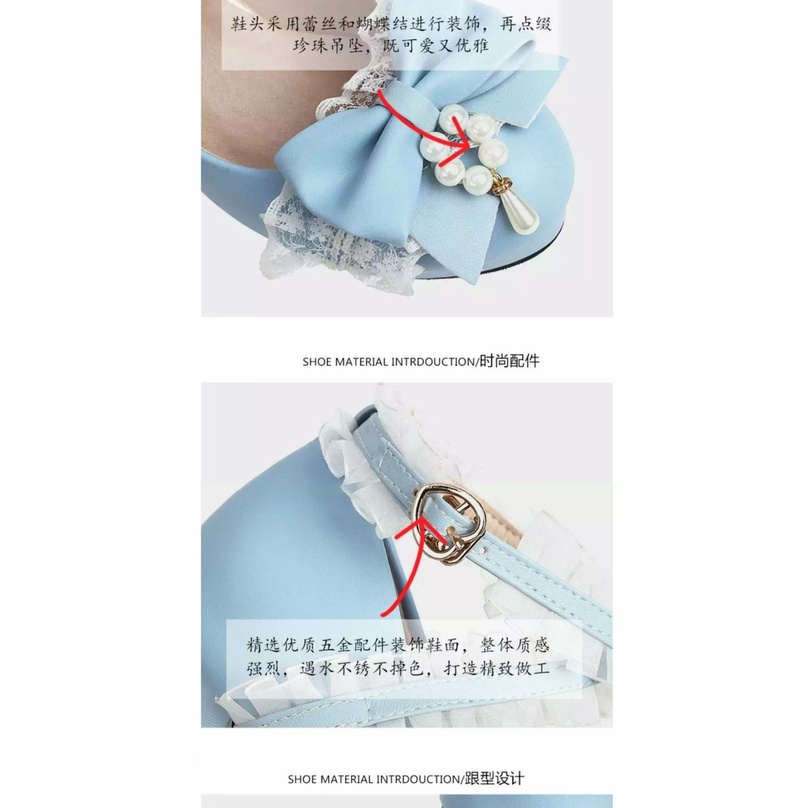 Giày Cao Gót Mũi Tròn Phong Cách Lolita Cho Nữ