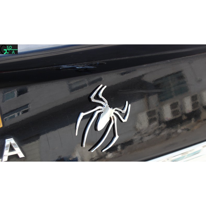 Tem Decal miếng dán nhện 3D dán trên xe hơi, ô tô GS2-Con nhện dán xe ô tô