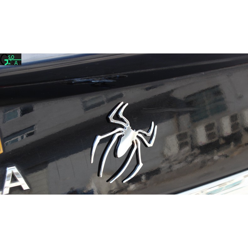 Tem Decal miếng dán nhện 3D dán trên xe hơi, ô tô GS2-Con nhện dán xe ô tô