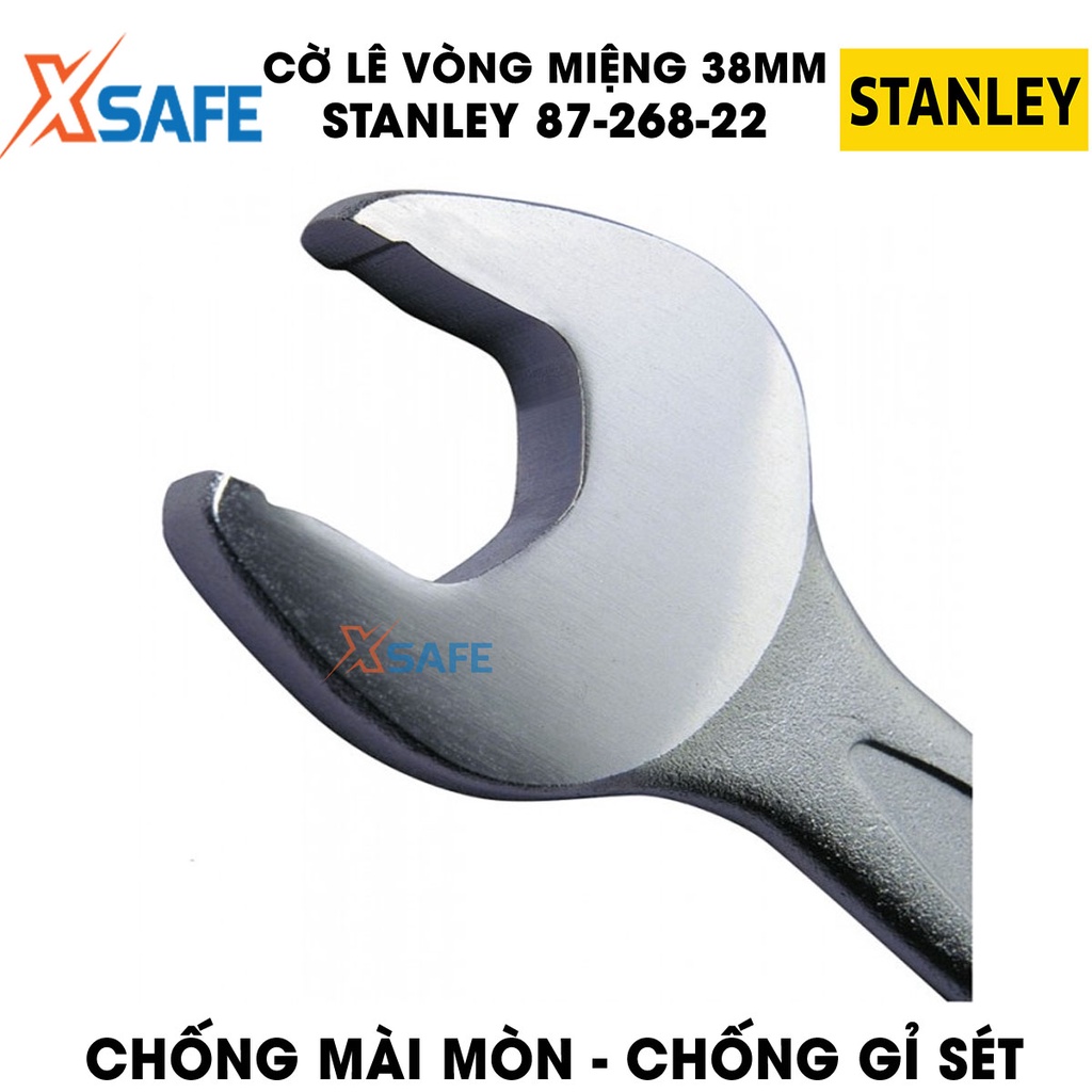 Cờ lê vòng miệng STANLEY 87-268-22 38mm 1 đầu hở 1 đầu tròn, thép CR-V cứng cáp, không gỉ sét, tay cầm thoải mái