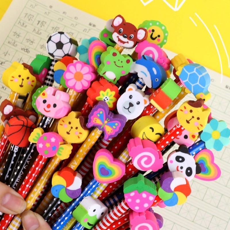 Bút chì kèm tẩy nhiều hình ngộ nghĩnh cho bé