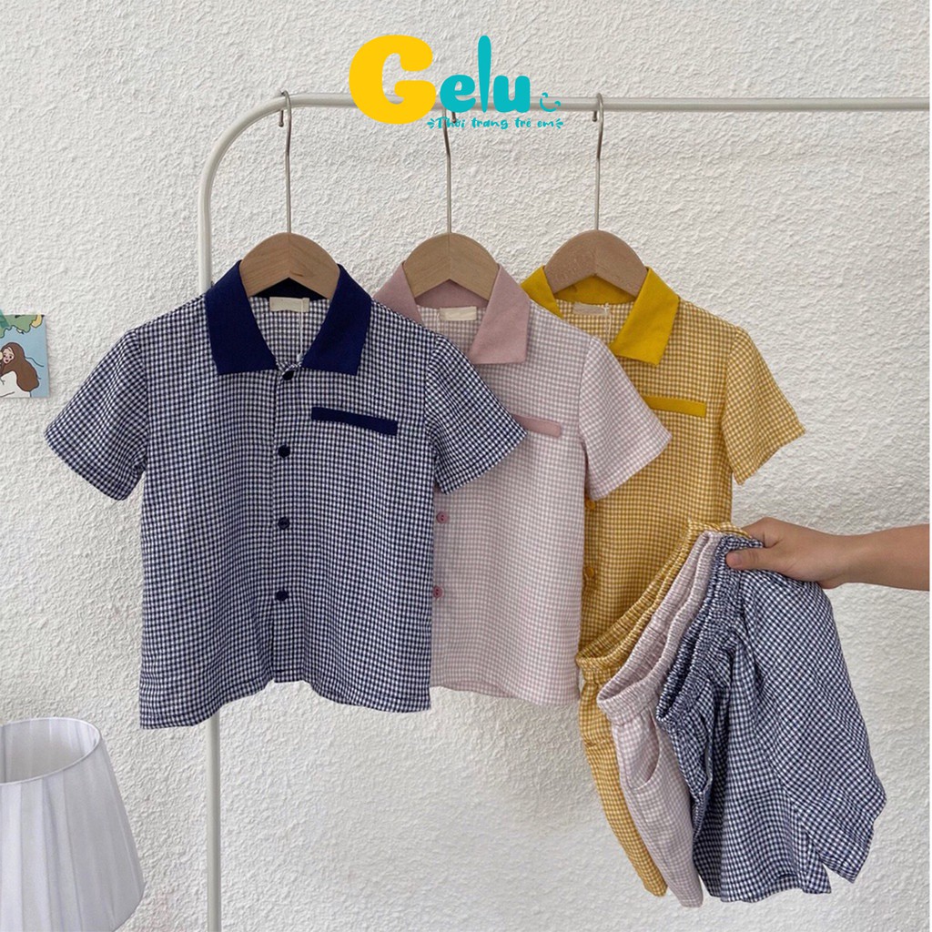 Đồ ngủ cho bé trai bé gái fashion chất liệu linen mềm mịn thoáng mát ngày hè - GELU SBU008