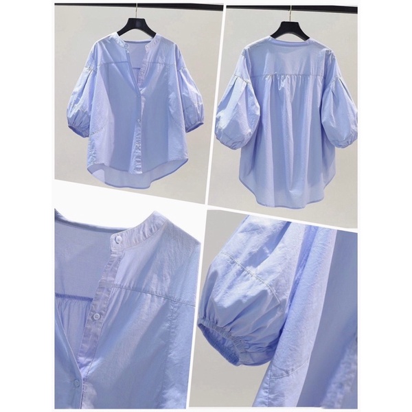 Áo sơ mi tay lỡ bồng dáng rộng dáng hàn quốc