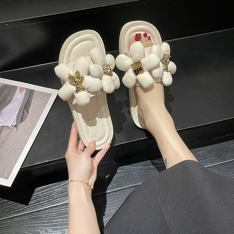 Dép Sandal Đi Biển Đế Dày Đính Hoa Thời Trang Mùa Hè Mới