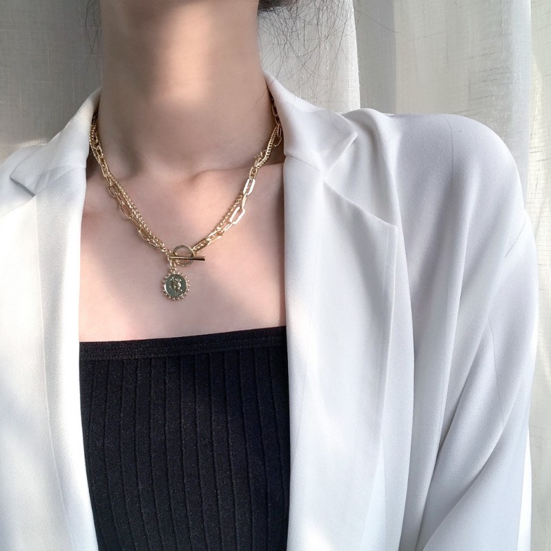 Vòng cổ Kim Loại Mặt Chân Dung / Dây Chuyền