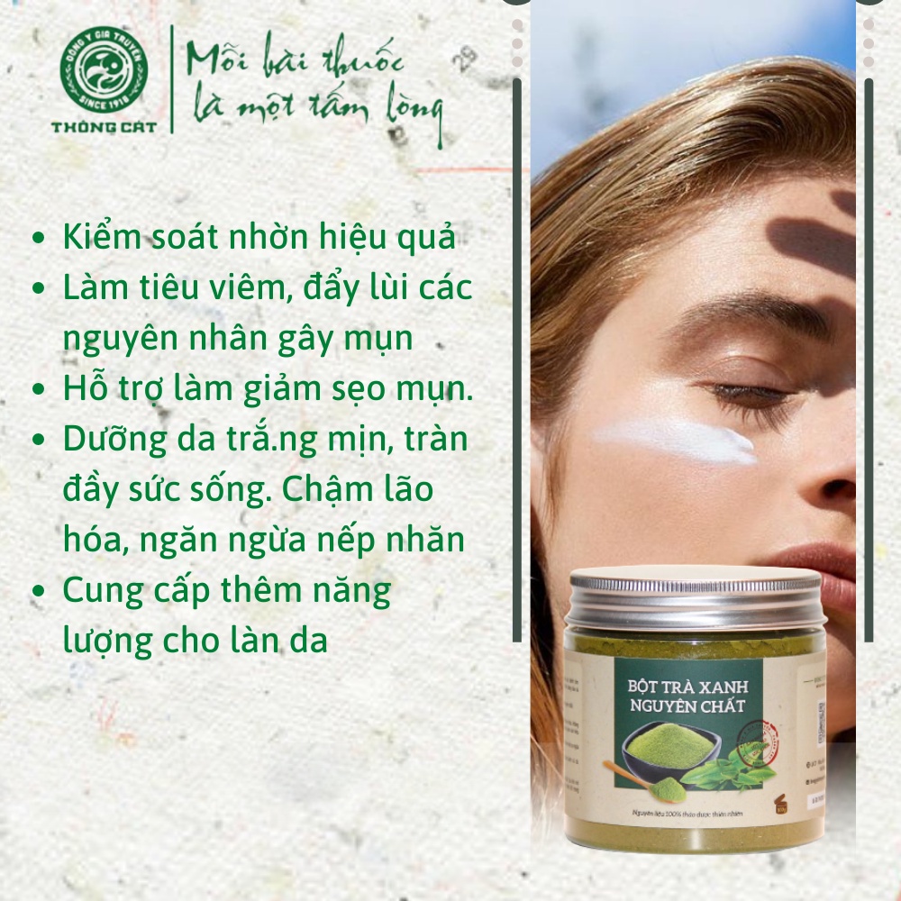 Bột trà xanh matcha THÔNG CÁT HCM Bột làm bánh nguyên chất có thể dùng để đắp mặt giúp giảm mụn, đẹp da